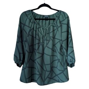 NYCC 100% Polyester Long Sleeve Abstract Print Women's Blouse Size M